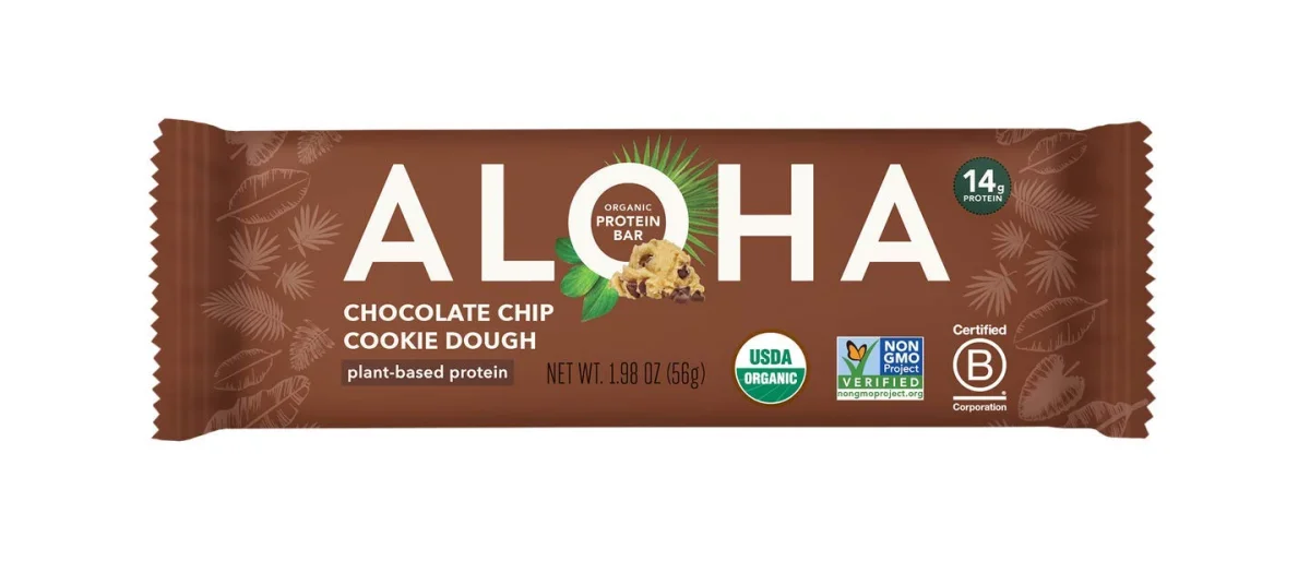 ALOHA Organic Plant-Based Protein Bar, Chocolate Chip Cookie Dough - 1.98 oz