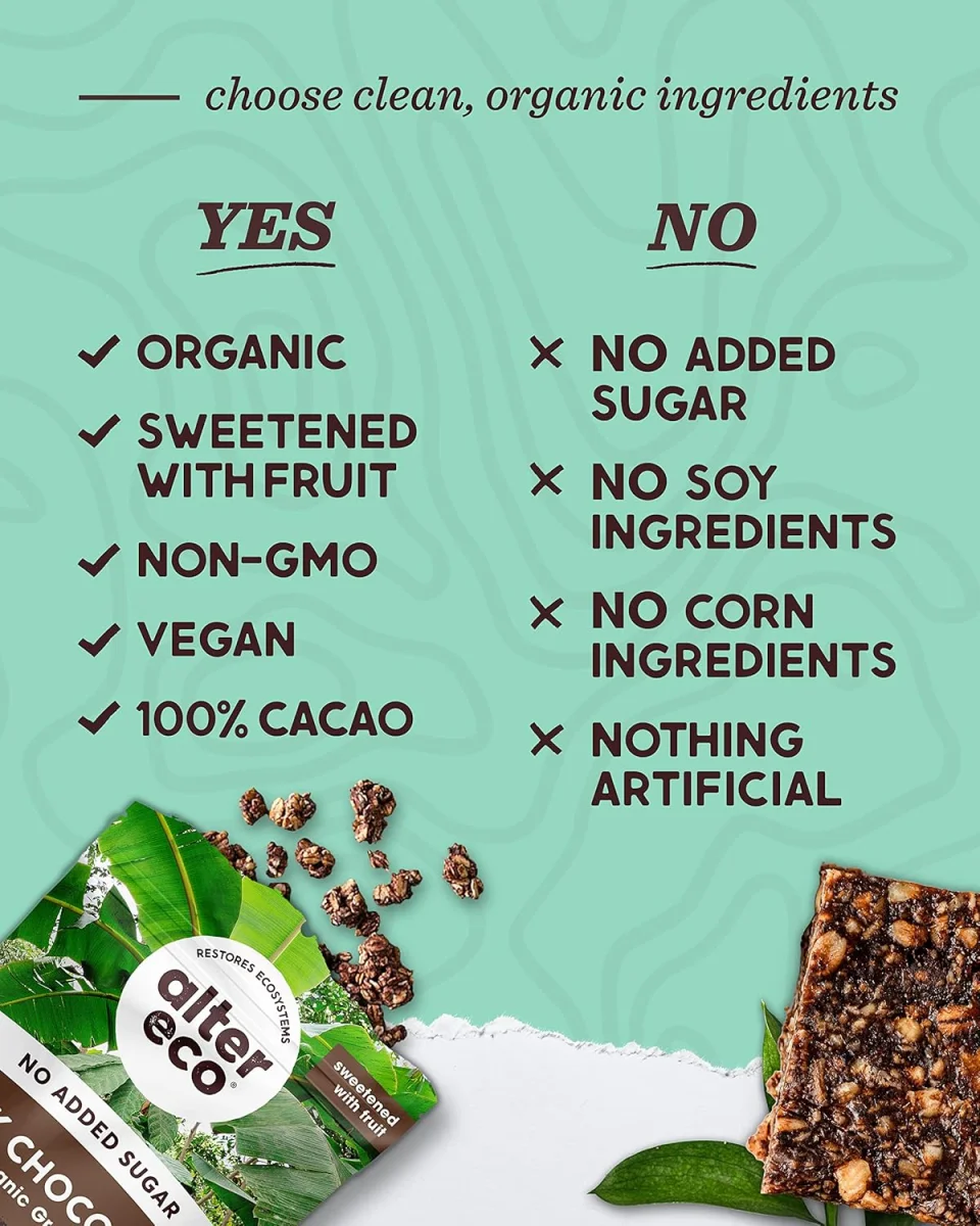 Alter Eco Organic No Added Sugar Granola, Dark Chocolate - 8 oz