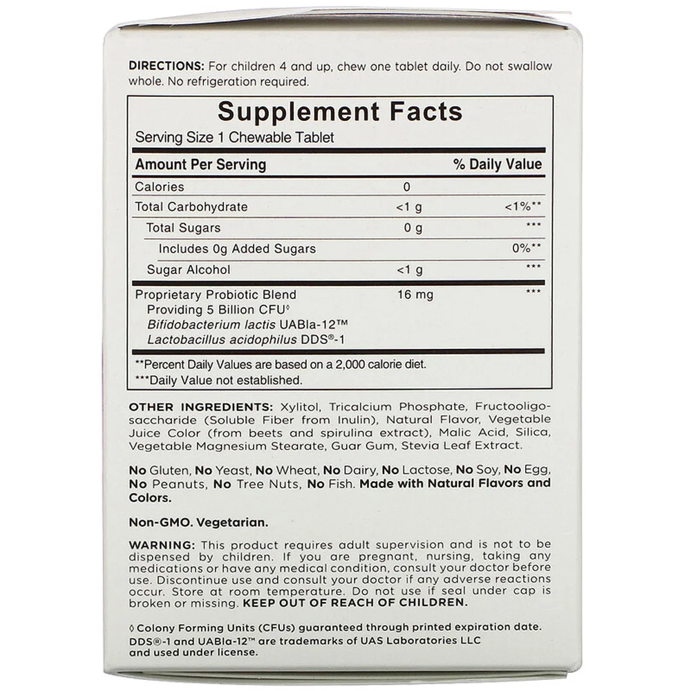 American Health Probiotic KidChewables Natural Grape Flavor 5 Billion Live Culture 30 Chewable Tablets