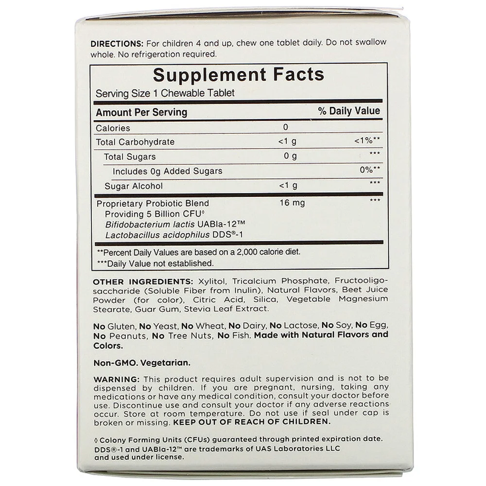 American Health Probiotic KidChewables Natural Strawberry Vanilla Flavor 5 Billion Live Cultures 30 Chewable Tablets