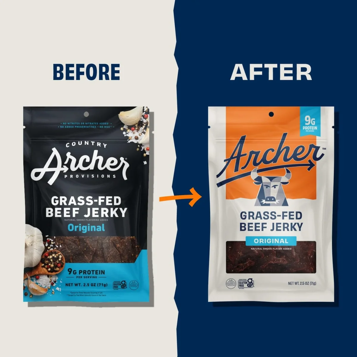 Country Archer Grass-Fed Beef Jerky, Original - 2.5 oz