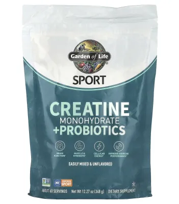 Garden of Life NSF Certified For Sport - Creatine Monohydrate + Probiotics Unflavored - 60 Servings