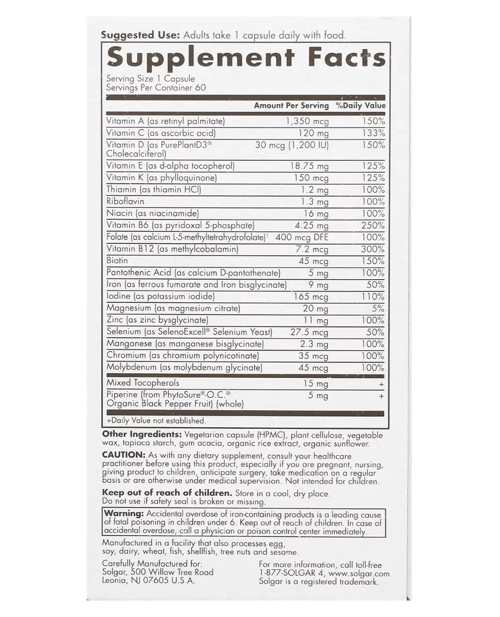 Solgar, One Daily Women's Multi, 60 Capsules