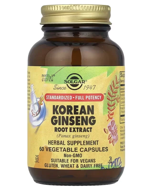 Solgar Korean Ginseng Root Extract - 60 Vegetable Capsules