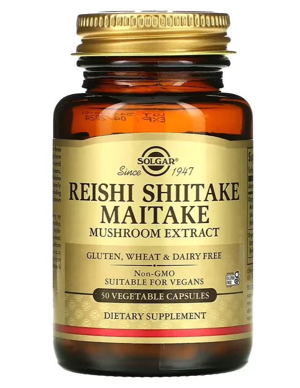 Solgar Reishi Shiitake Maitake Mushroom Extract - 50 Vegetable Capsules