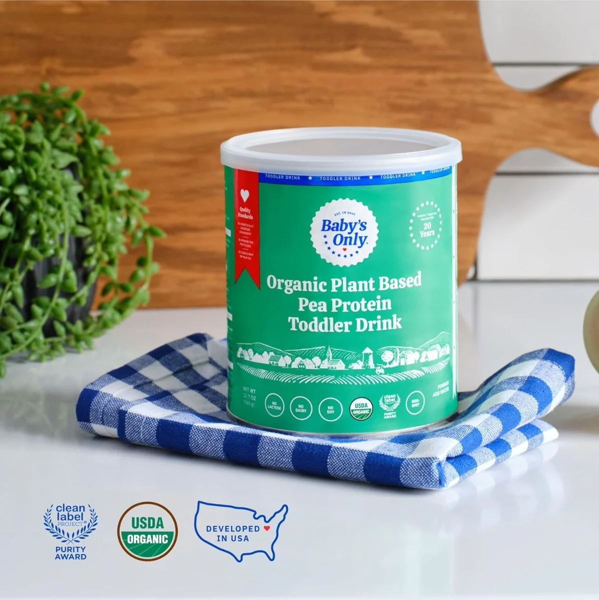 Baby's Only Organic Toddler Drink, Plant Based Pea Protein Powder - 12.7 oz