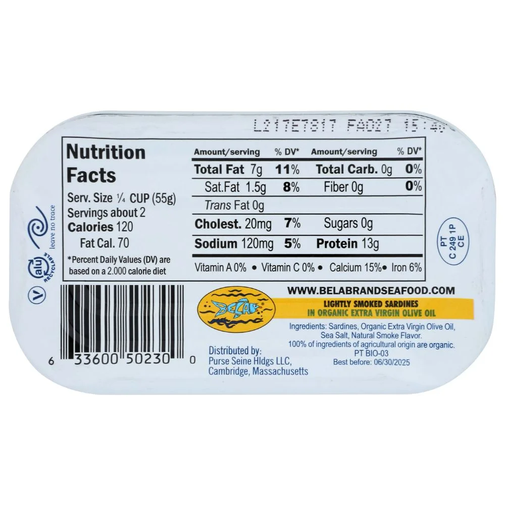 Bela Kosher Sardines in Olive Oil with Smoke Flavor - 4.23 oz