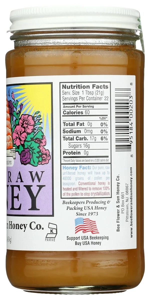 Bee Flower & Sun Honey Co. Pure Raw Blueberry Blossom Honey - 1 lb