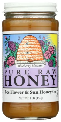 Bee Flower & Sun Honey Co. Pure Raw Blueberry Blossom Honey - 1 lb