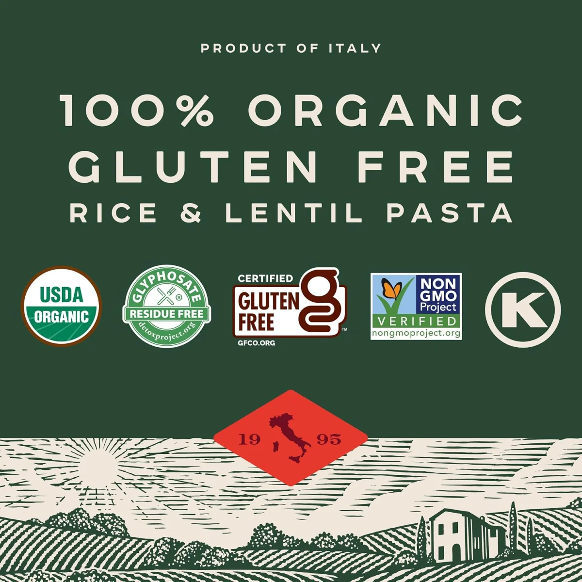 Bionaturae Organic Gluten Free Rice & Lentil Penne Rigate Pasta - 12 oz