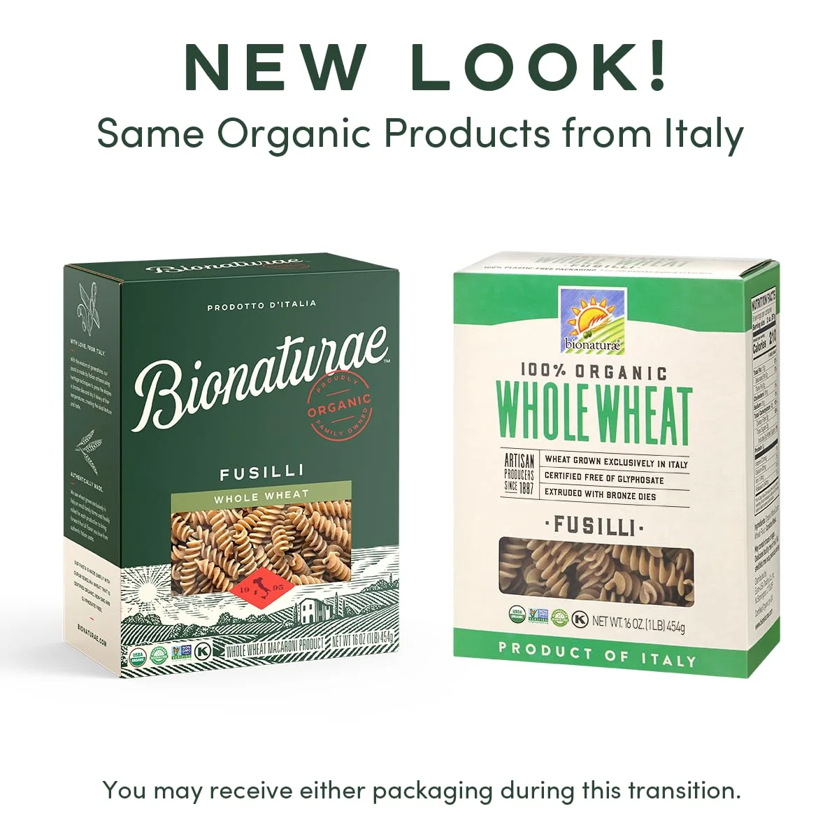 Bionaturae Organic 100% Whole Wheat Fusilli Pasta - 16 oz
