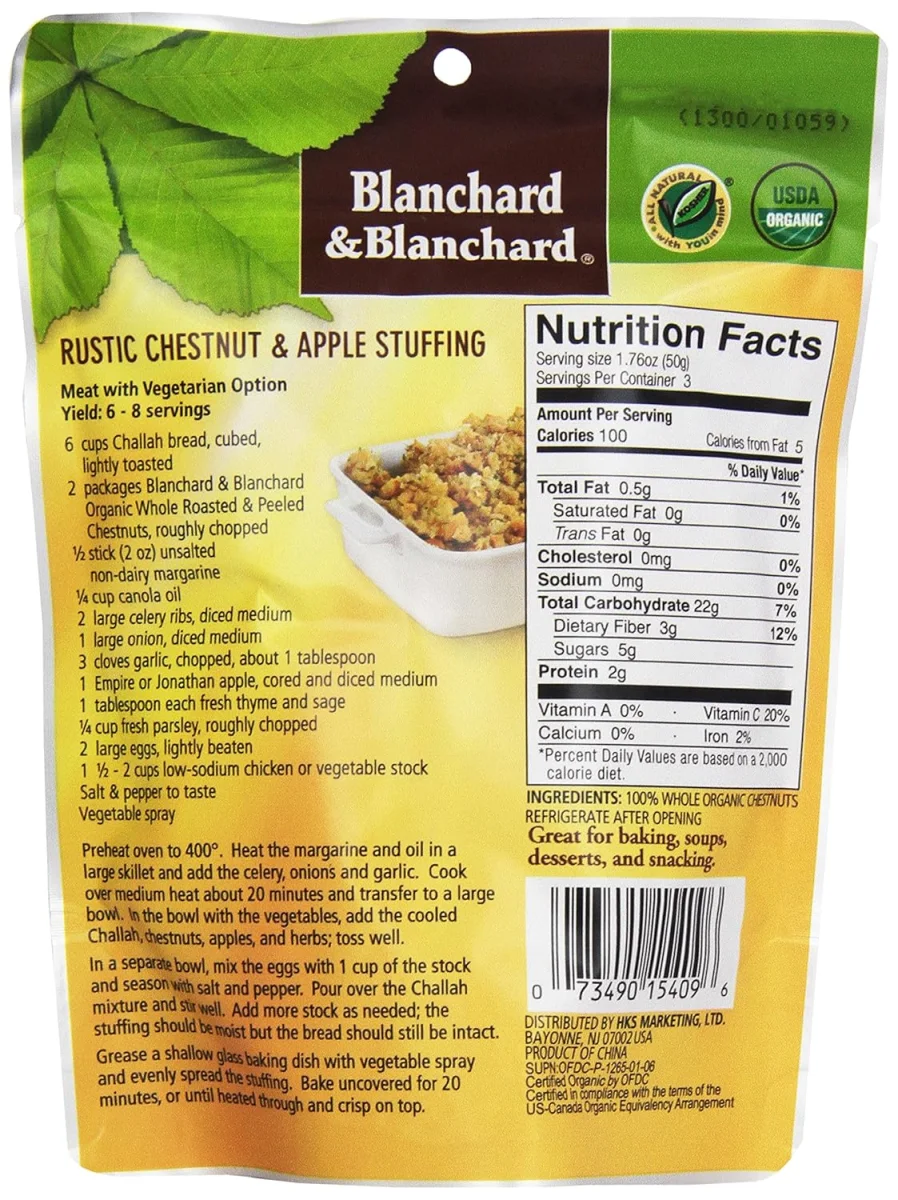 Blanchard & Blanchard Whole Chestnuts, Roasted & Peeled - 5.2 oz