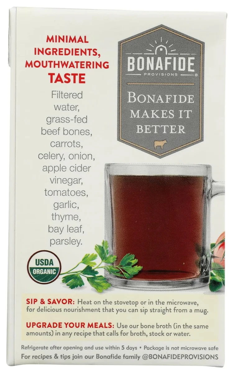 Bonafide Provisions Organic No Salt Added Beef Bone Broth - 16.9 oz