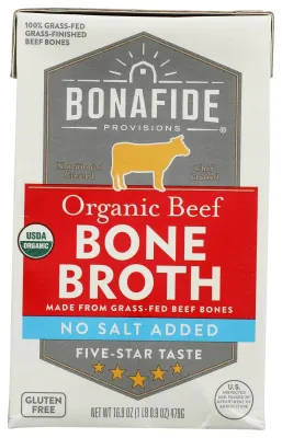 Bonafide Provisions Organic No Salt Added Beef Bone Broth - 16.9 oz