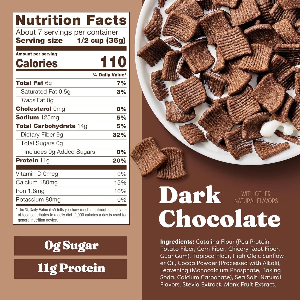 Catalina Crunch Gluten Free Keto Friendly Cereal, Dark Chocolate - 9 oz
