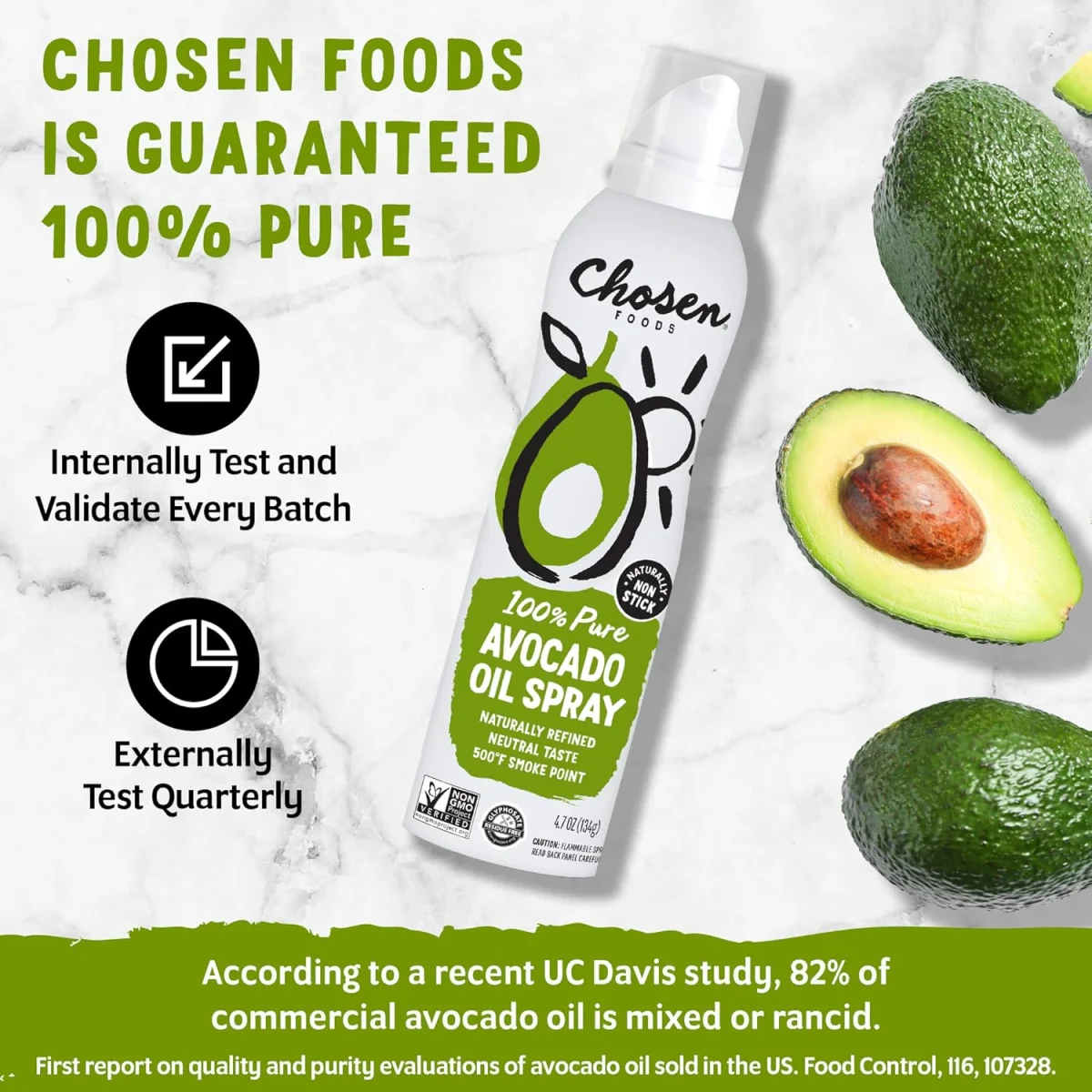Chosen Foods 100% Pure Avocado Oil Spray, Non-GMO - 4.7 fl oz