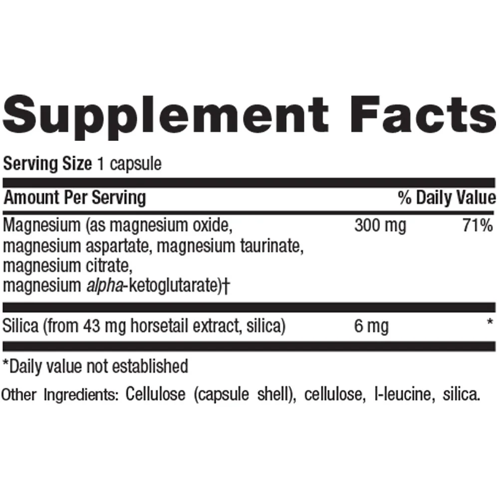 Country Life Magnesium Caps with Silica - 300 mg - 60 Vegan Capsules