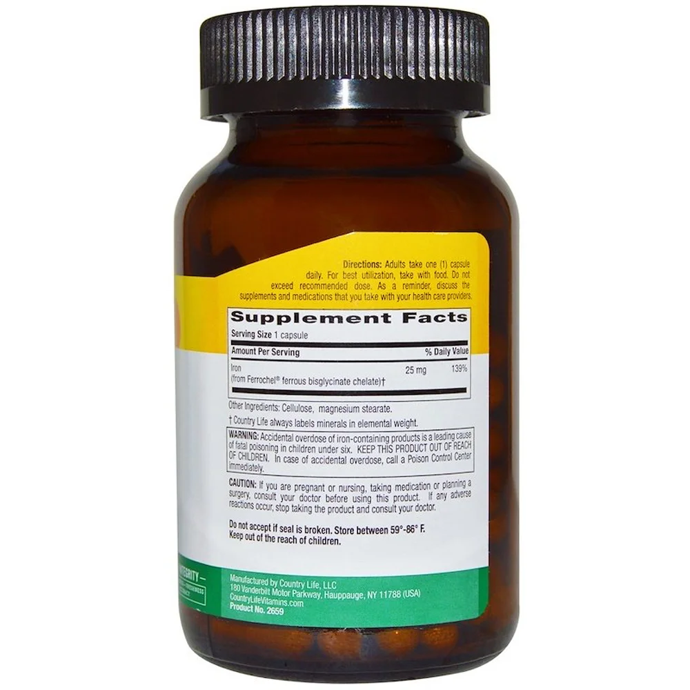 Country Life Easy Iron - 25 mg - 90 Vegan Capsules