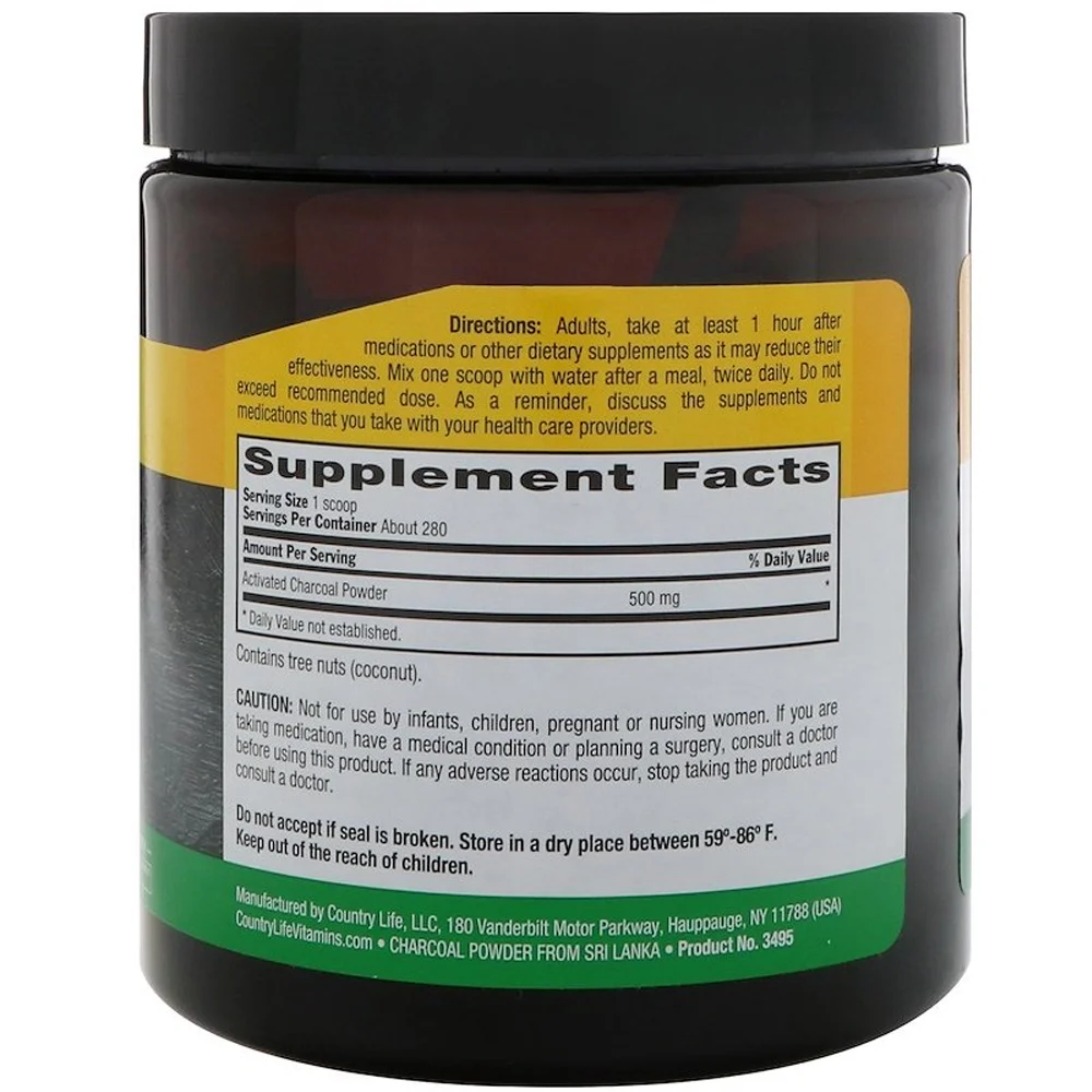 Country Life Activated Charcoal Powder - 500 mg - 5 oz