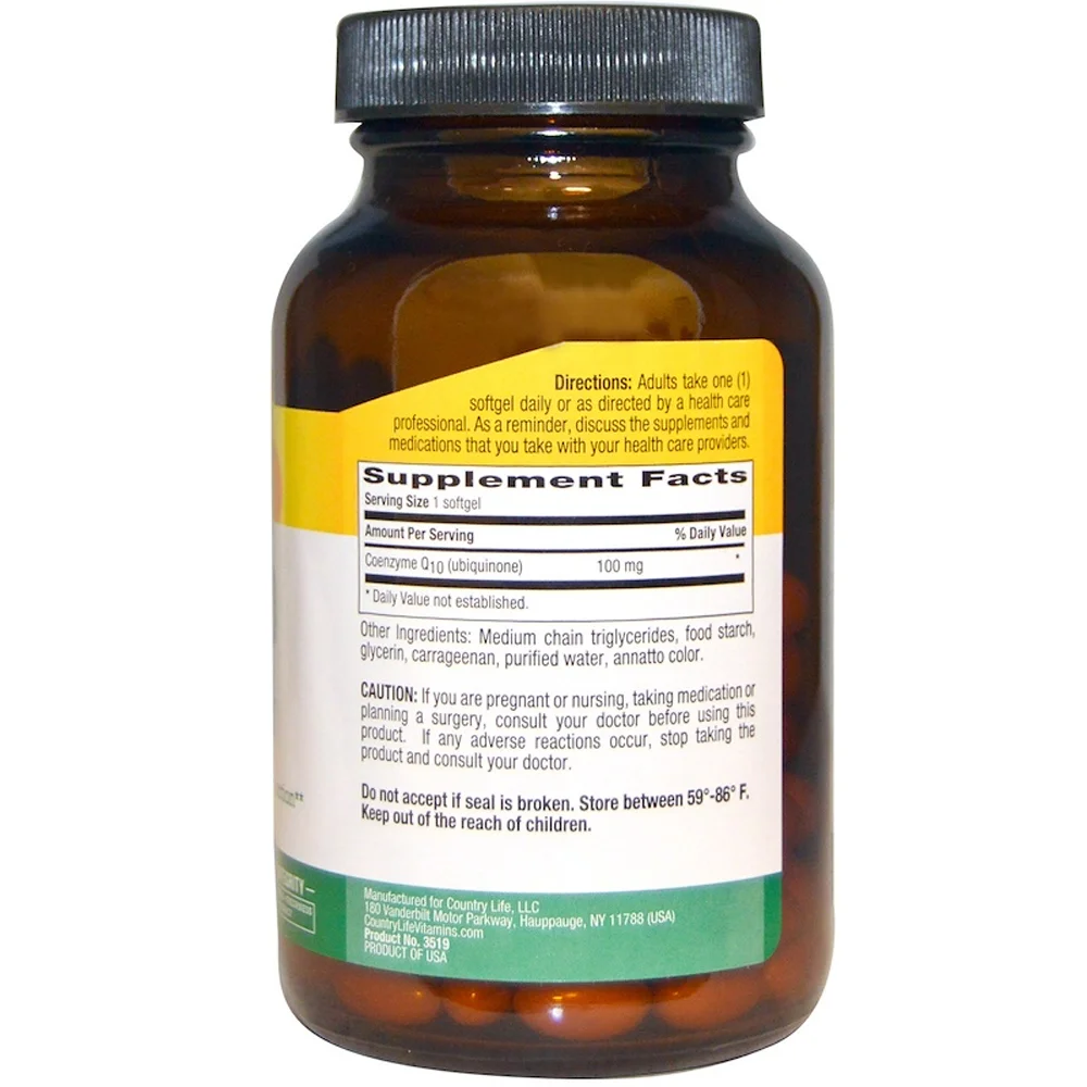 Country Life Simply CoQ10 - 100 mg - 120 Vegan Softgels