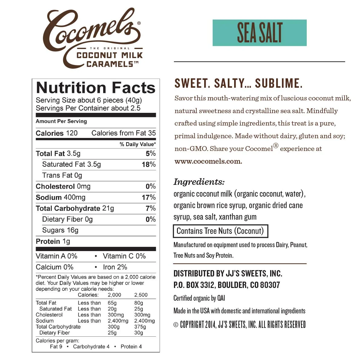 Cocomels Chocolate-Covered Sea Salt Coconut Milk Caramels - 1 oz