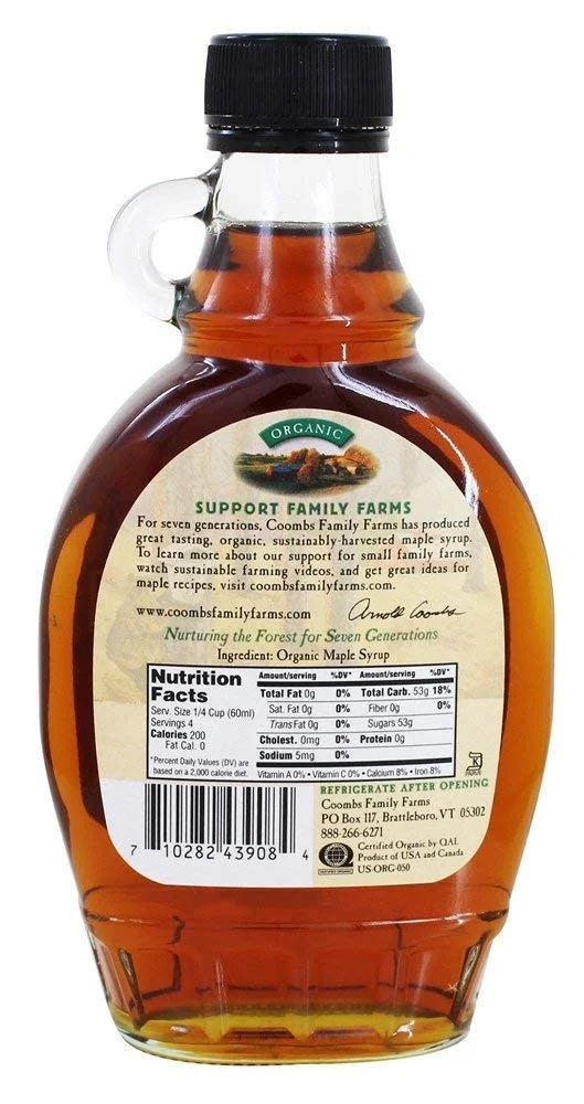 Coombs Family Farms Maple Syrup, Organic Grade A Dark, Robust Taste - 16 fl oz