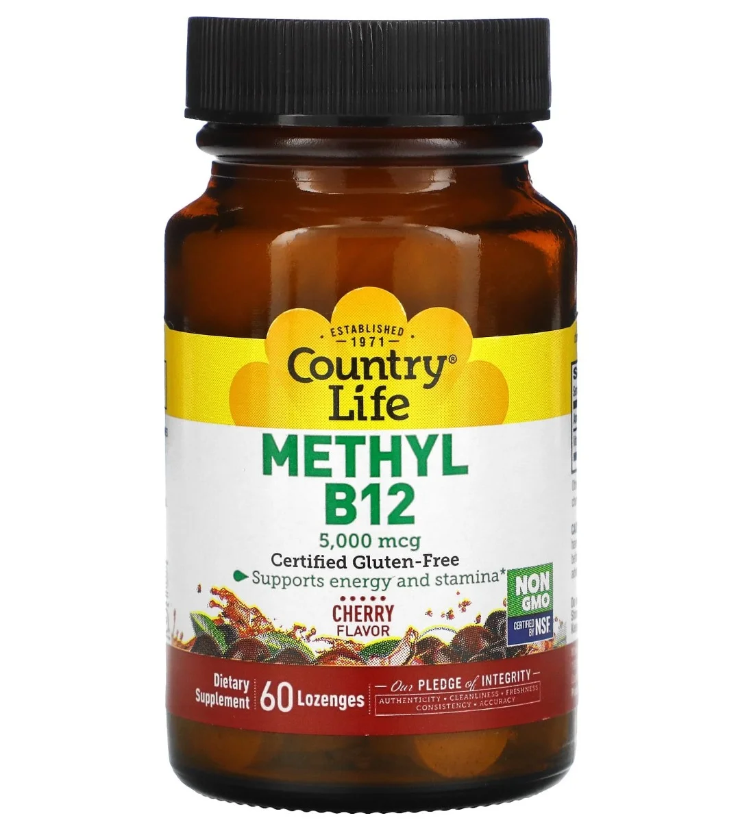 Country Life Methyl B12 Cherry - 5000 mcg - 60 Lozenges