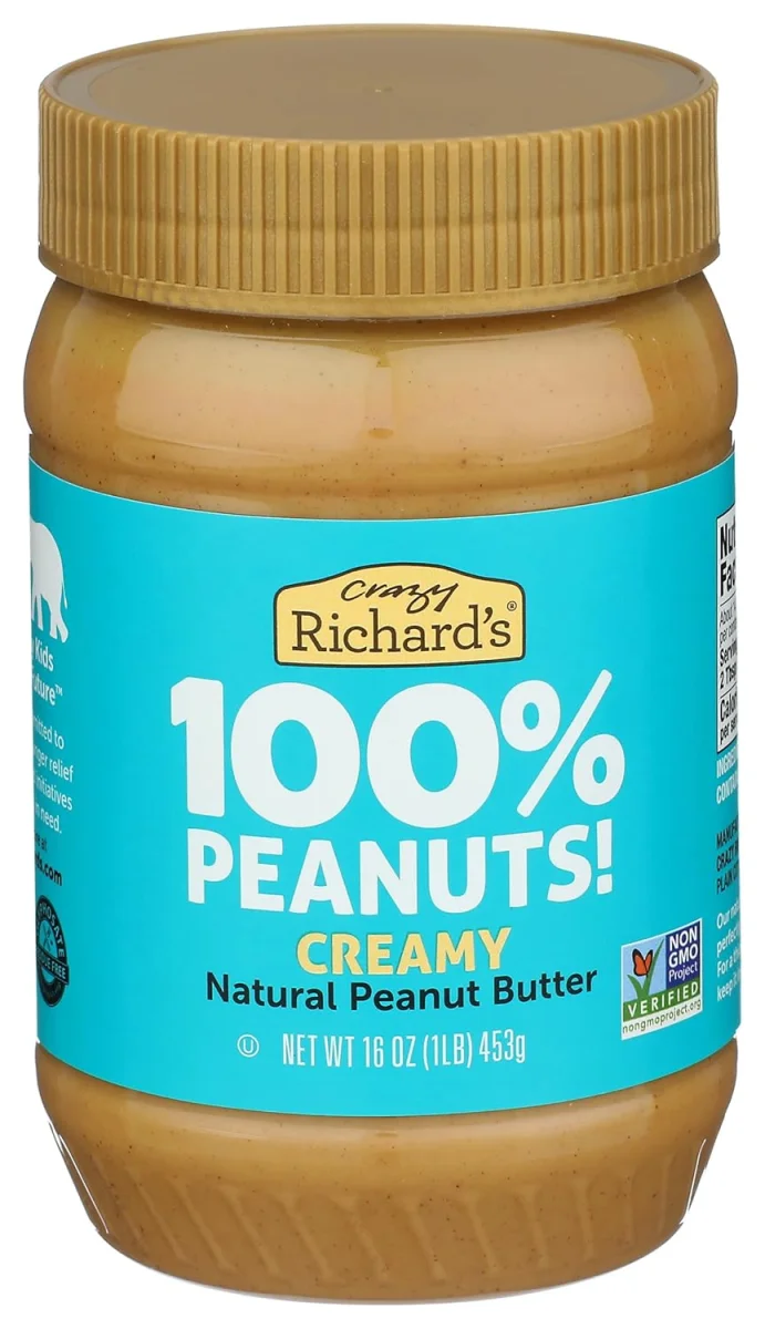 Crazy Richard's 100% All-Natural Vegan Peanut Butter, Creamy & Crunchy