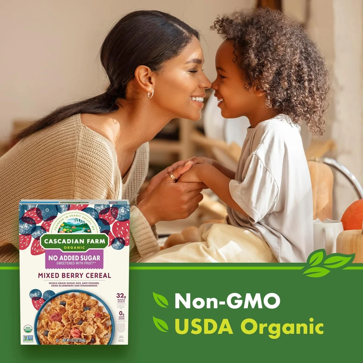 Cascadian Farm Organic Mixed Berry Cereal, No Added Sugar - 12.5 oz