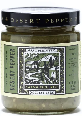 Desert Pepper Salsa Del Rio, Green Salsa with Green Chiles - 16 oz