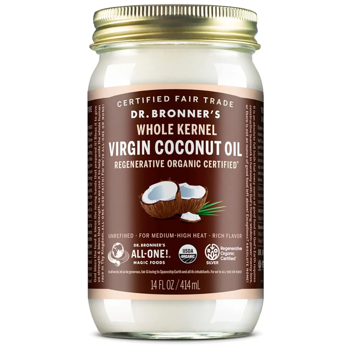 Dr. Bronner's Organic Virgin Coconut Oil - 14 fl oz