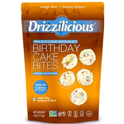 Drizzilicious Mini Rice Cakes, Cookies & Cream - 4 oz