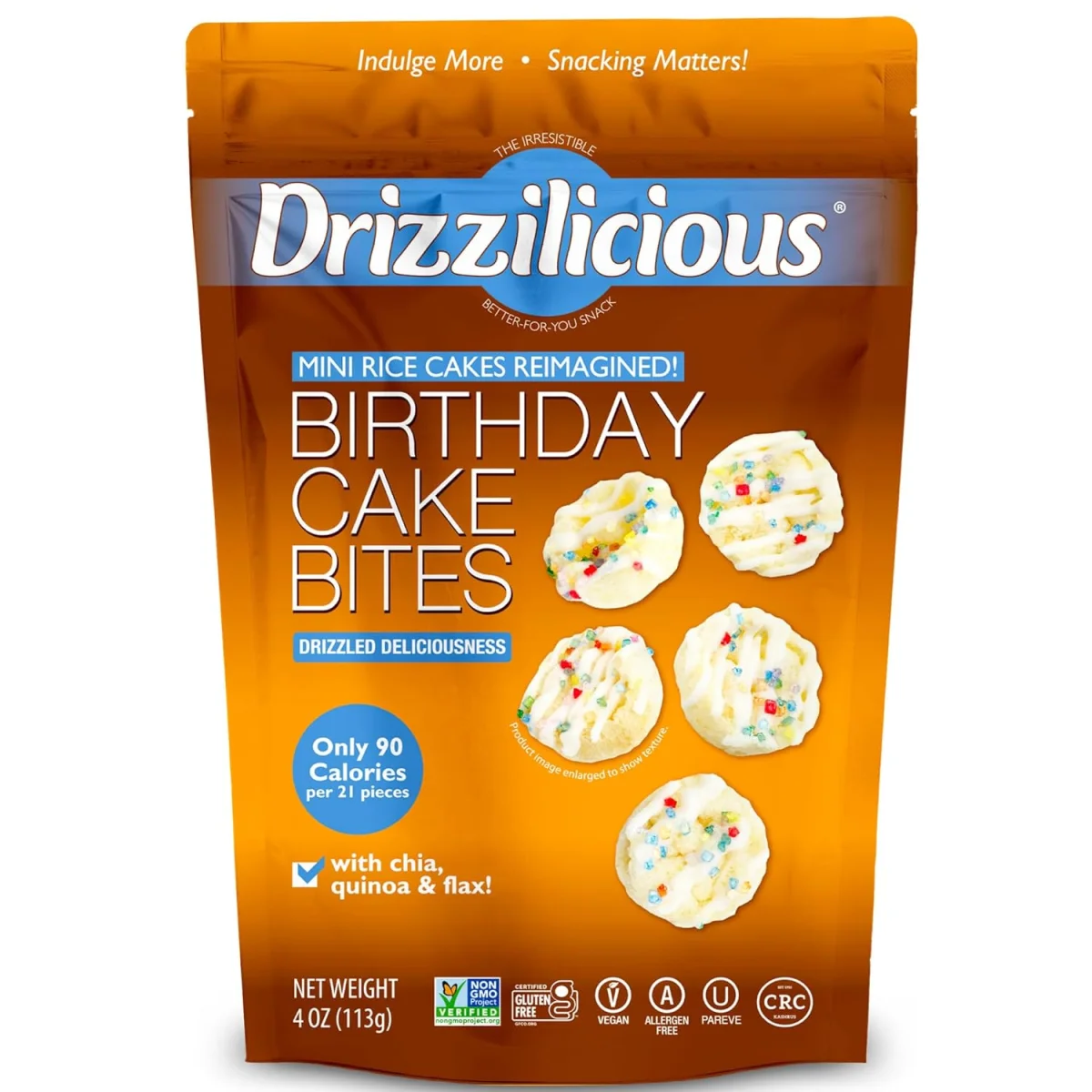 Drizzilicious Mini Rice Cakes, Cookies & Cream - 4 oz