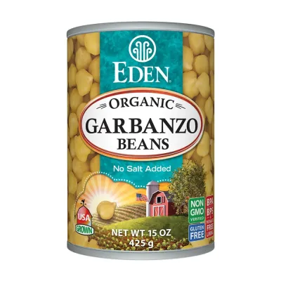 Eden Organic Garbanzo Beans, No Salt Added - 15 oz
