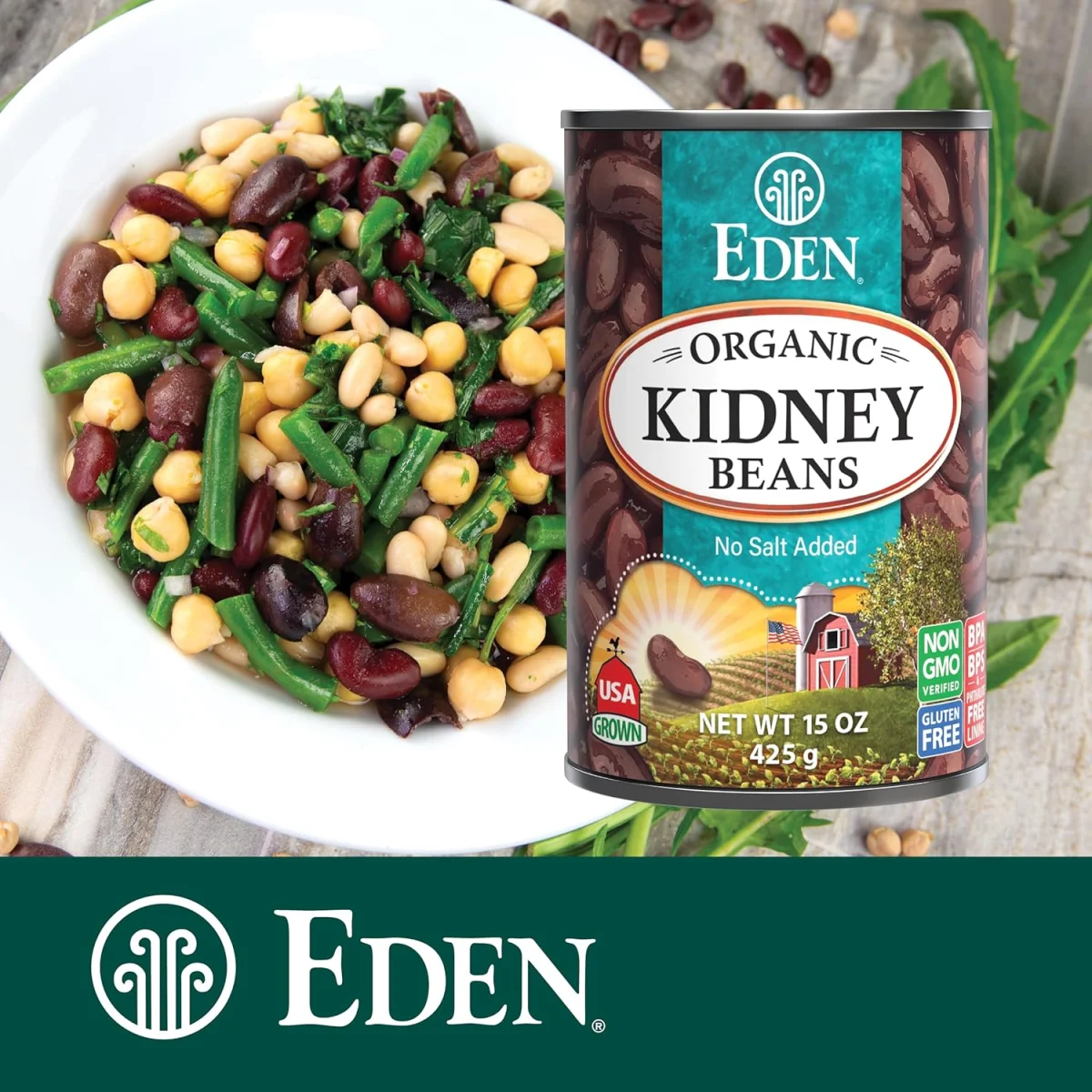 Eden Organic Kidney Beans, No Salt Added - 15 oz