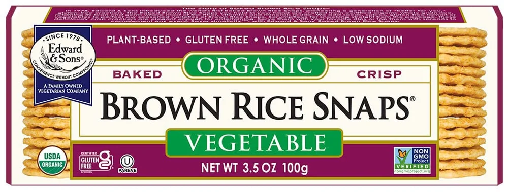 Edward & Sons Brown Rice Snaps, Gluten Free Vegetable - 3.5 oz