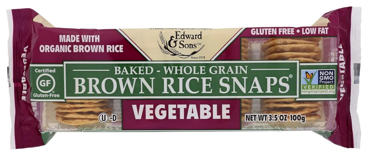 Edward & Sons Brown Rice Snaps, Gluten Free Vegetable - 3.5 oz