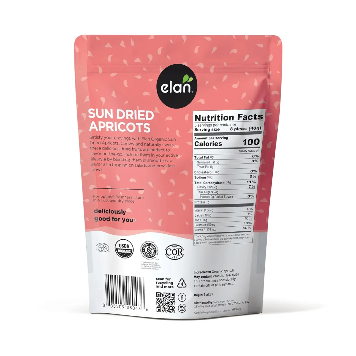 Elan Organic Sun-Dried Apricots - 7 oz