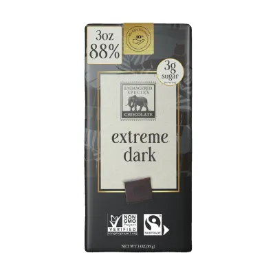 Endangered Species Strong + Velvety Dark Chocolate Bar - 3 oz