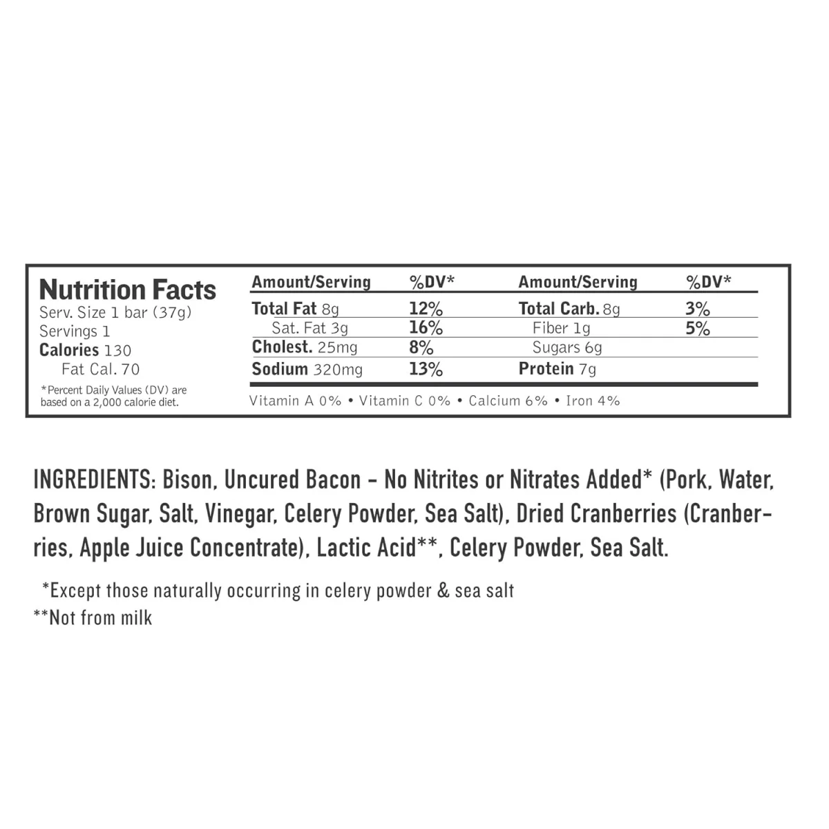 Epic Grass-Fed Bison Bar, Bacon & Cranberry - 1.3 oz