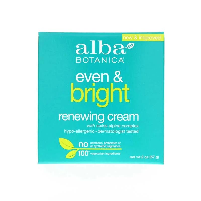 Alba Botanica Even & Bright Renewing Cream - 2 oz