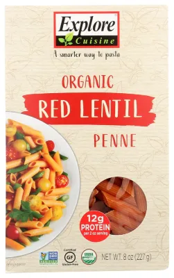 Explore Cuisine Organic Red Lentil Penne - 8 oz