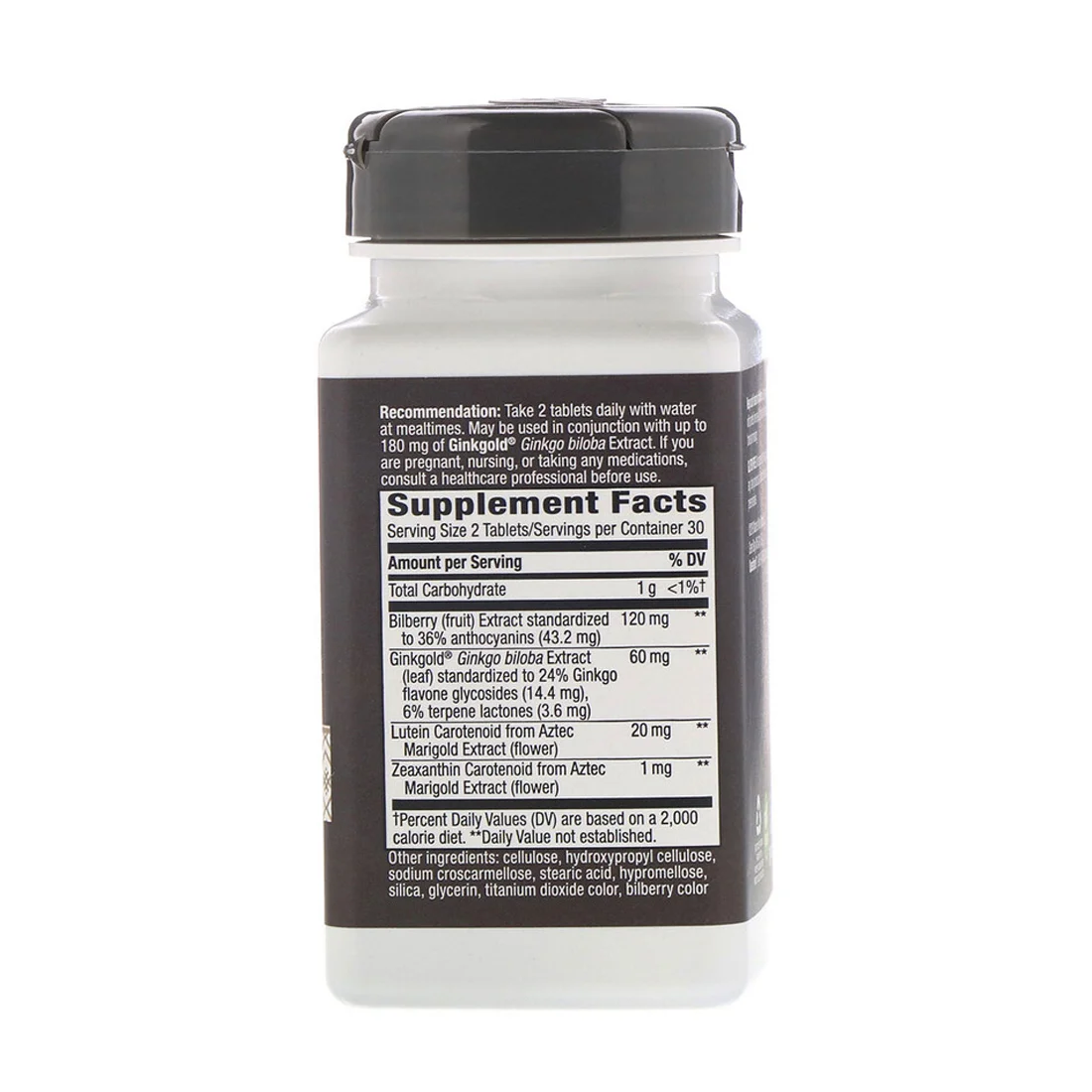 Nature's Way Ginkgold Eyes - Ginkgo Biloba Supplement for Adults - 60 Vegan Tablets