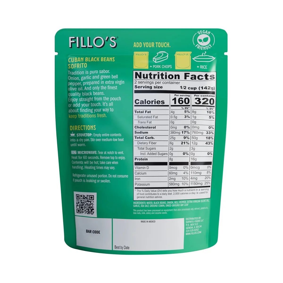 Fillo's Beans and Sofrito, Cuban Black Beans - 10 oz