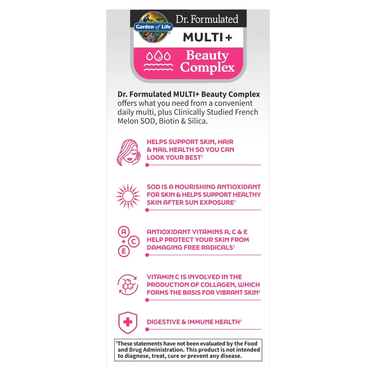 Garden of Life, Dr. Formulated Multi+, Beauty Complex, 30 Capsules