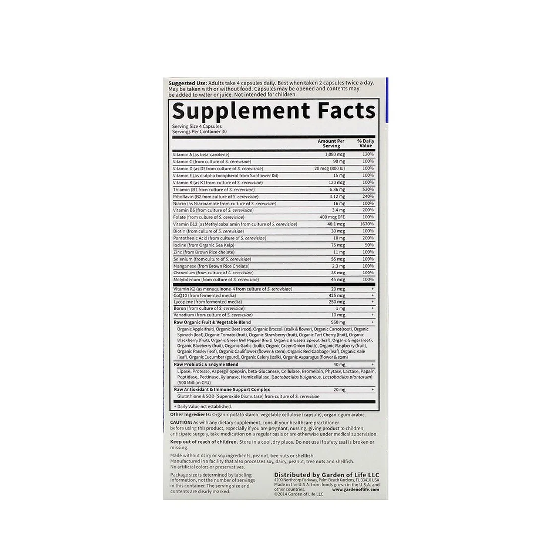 Garden of Life Vitamin Code® Men - 120 Vegetarian Capsules