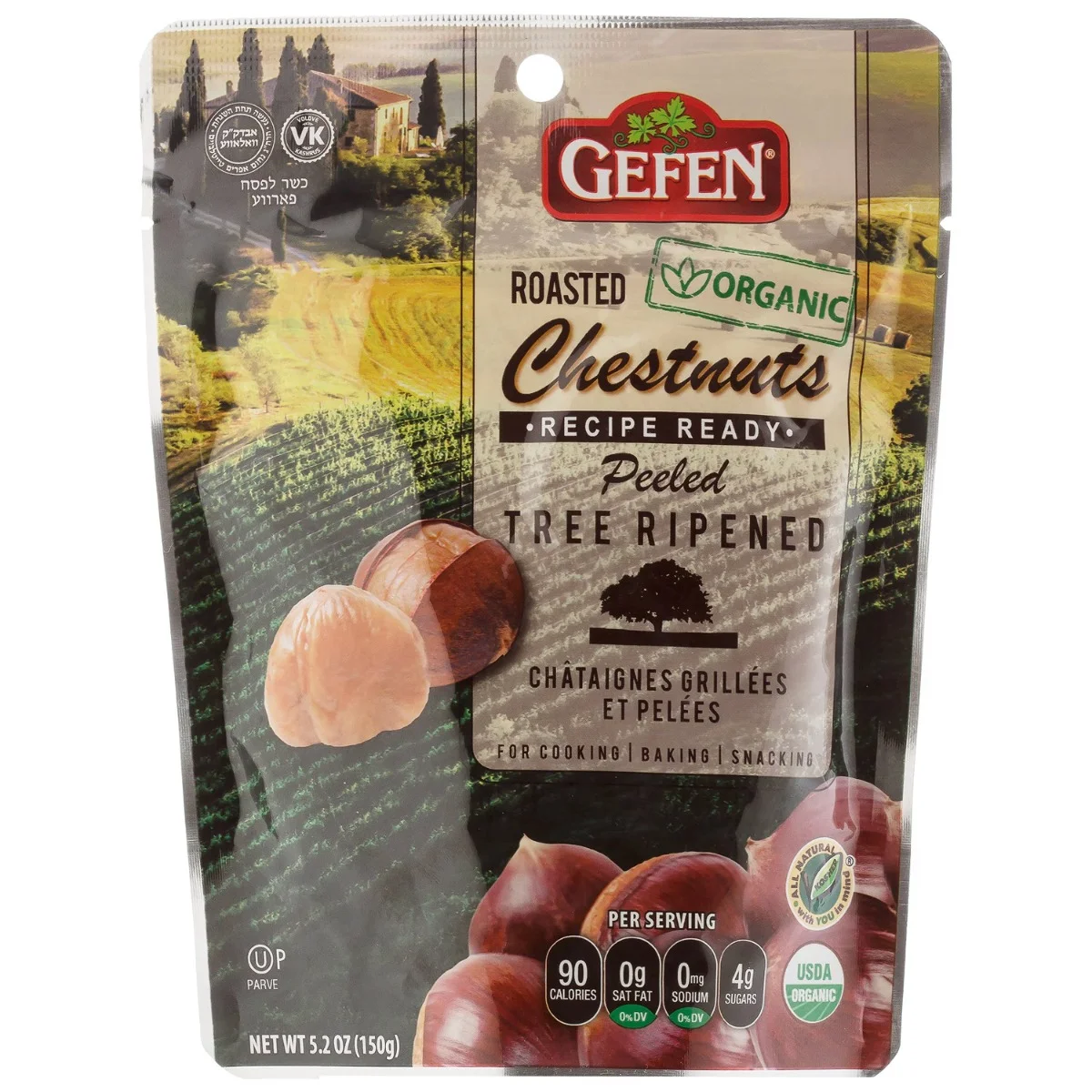 Gefen Organic Whole Peeled and Roasted Chestnuts - 3 oz