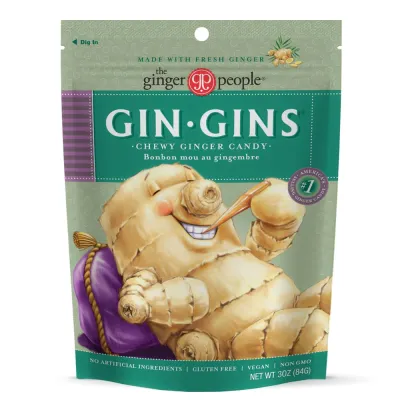 The Ginger People Gin Gins Chewy Ginger Candy, Original - 3 oz