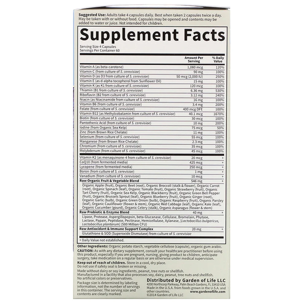Garden of Life Vitamin Code® 50 and Wiser Men - 240 Vegetarian Capsules