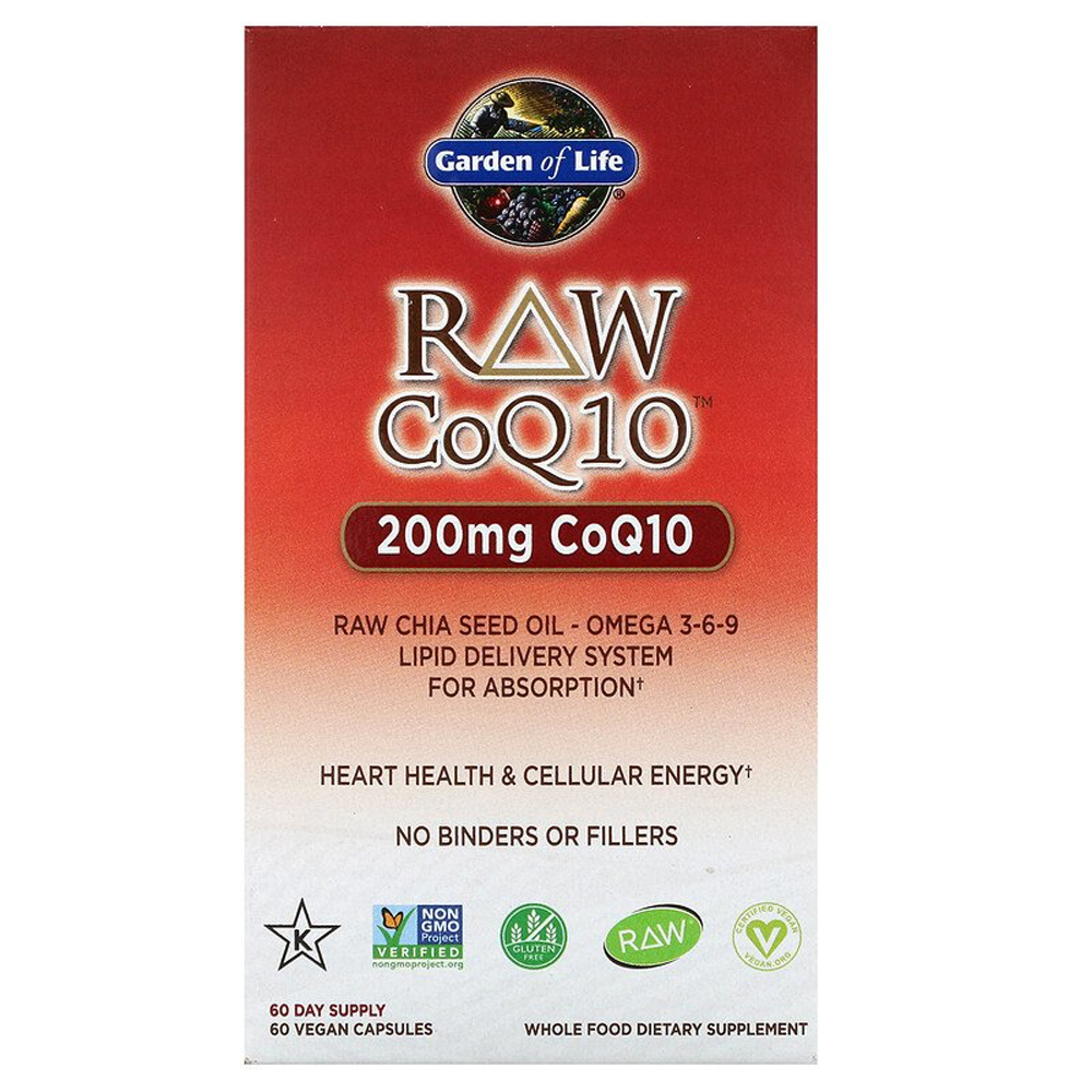 Garden of Life Raw CoQ10 - 200 mg - 60 Vegan Capsules